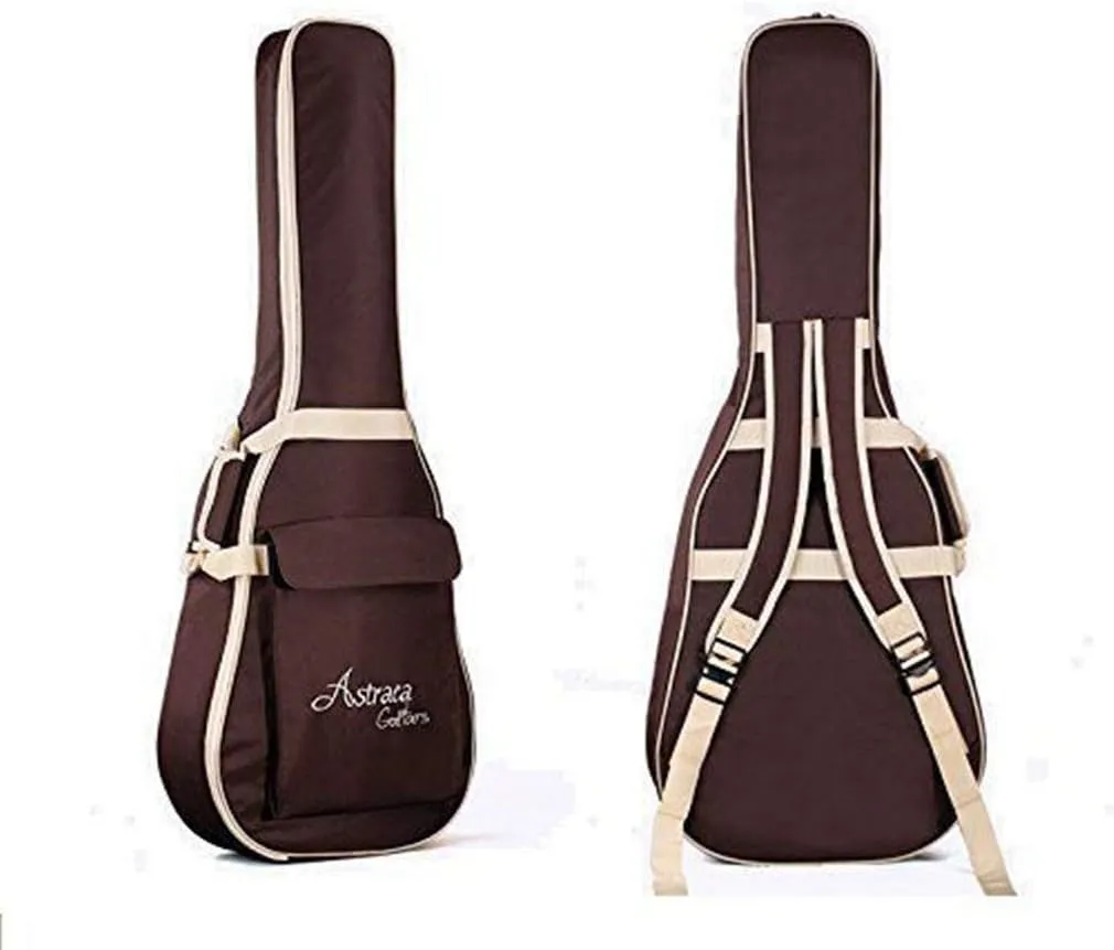 41 Inch Acoustic Guitar Gig Bag Waterproof Dual Adjustable Shoulder Strap Padded Guitar Case Gig Bag Carrying Case for 40 41 Inch Acoustic Classic Folk Guitar (Brown)