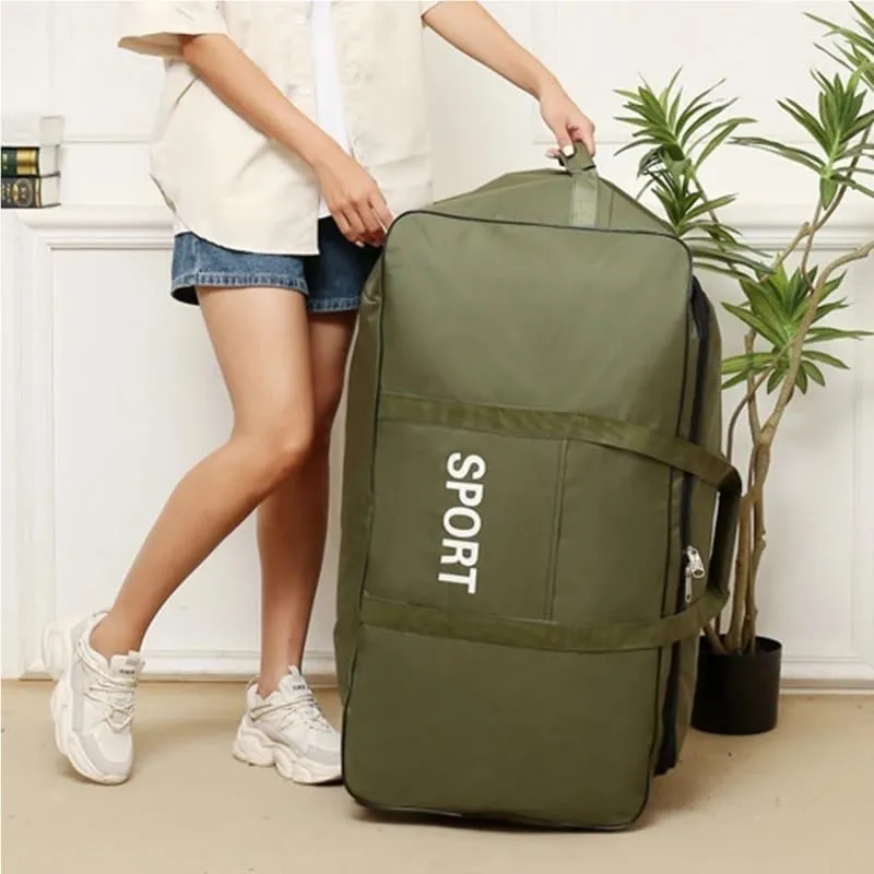 600D Camouflage Luggage Moving Big Bag Thick Waterproof Oxford Cloth Moving Artifact Large Storage Men's Travel Bags Duffle Bag(Gray)