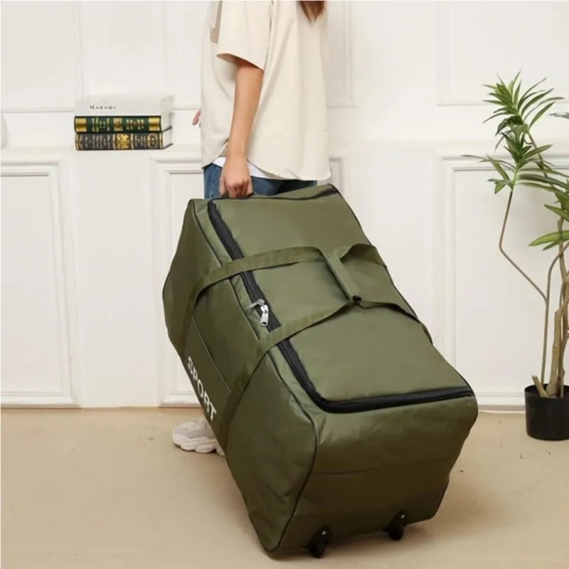600D Camouflage Luggage Moving Big Bag Thick Waterproof Oxford Cloth Moving Artifact Large Storage Men's Travel Bags Duffle Bag(Gray)