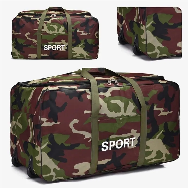 600D Camouflage Luggage Moving Big Bag Thick Waterproof Oxford Cloth Moving Artifact Large Storage Men's Travel Bags Duffle Bag(Gray)