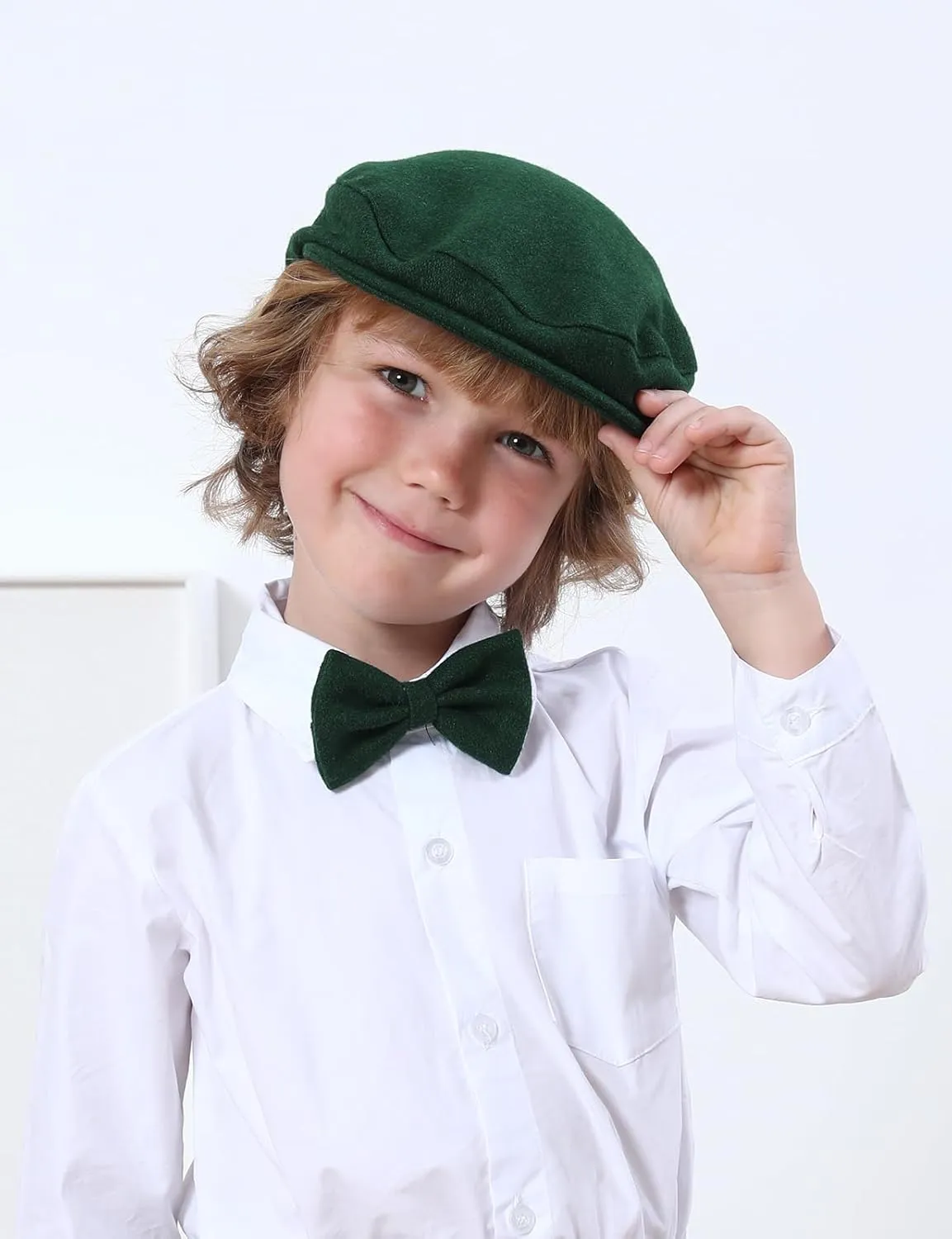 A&J DESIGN Baby Boy Driver Cap, Toddler 2pcs Newsboy Cap & Bow Tie （3 Months - 8 Years）