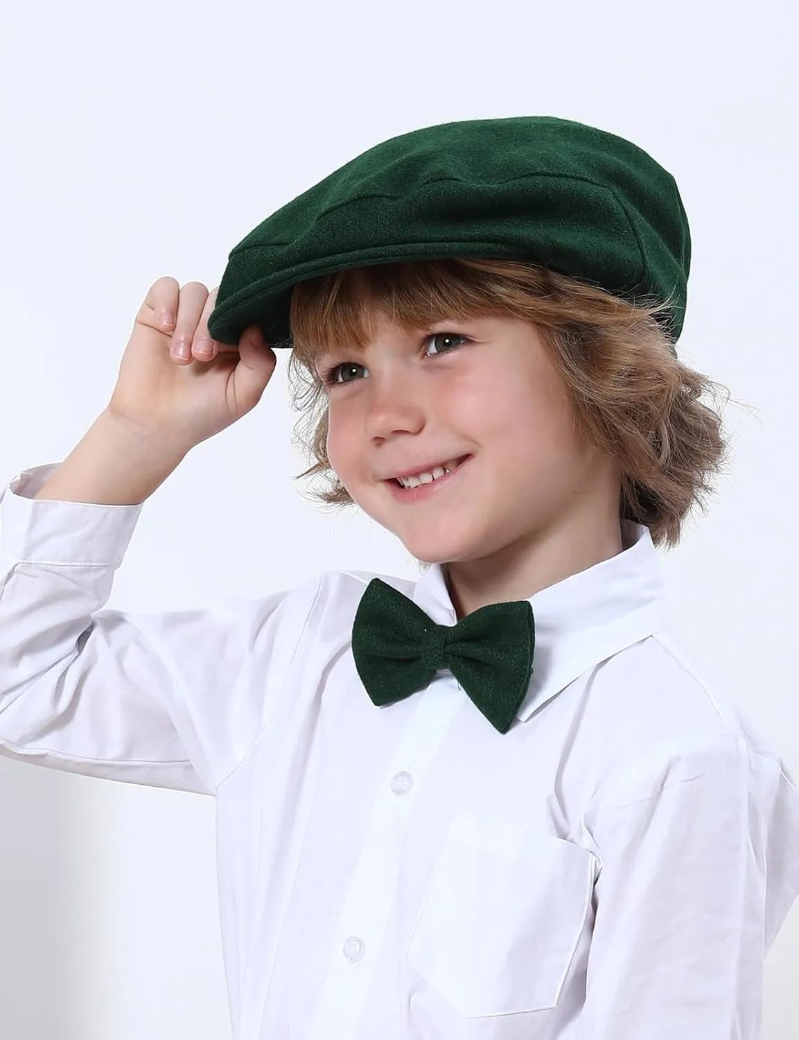 A&J DESIGN Baby Boy Driver Cap, Toddler 2pcs Newsboy Cap & Bow Tie （3 Months - 8 Years）