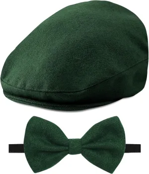 A&J DESIGN Baby Boy Driver Cap, Toddler 2pcs Newsboy Cap & Bow Tie （3 Months - 8 Years）