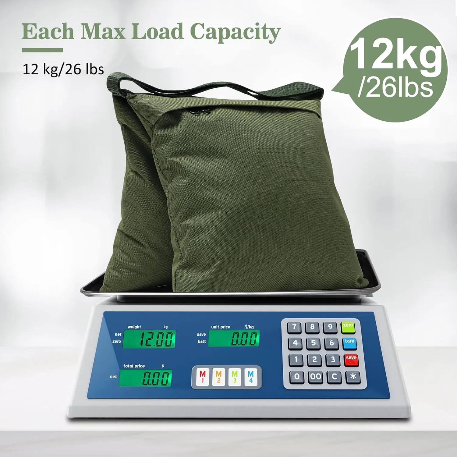 Aimosen 4 Packs Sandbags Military Green Weight Bags for Light Stand, Heavy Duty Saddlebags for Photography Backdrop Stand, Photo Video Tripod, Pop up Tent, Umbrella Base, Fishing Chair, Picnic Table