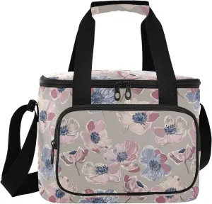 ALAZA Large Lunch Bag Insulated Cooler Bag Soft Lunch Box Anemone Flower Waterproof Leakproof Beach Travel Picnic Portable
