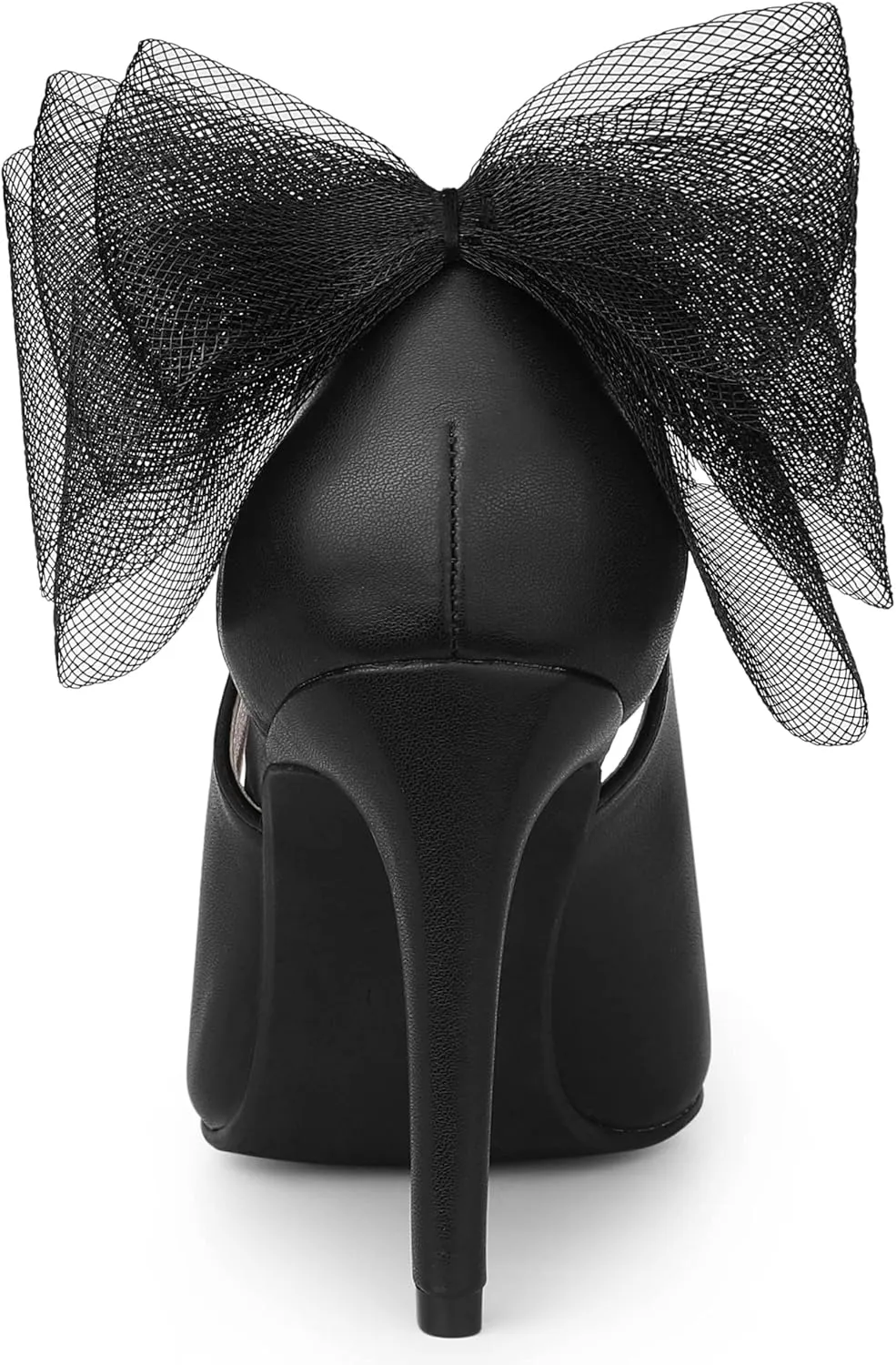 Allegra K Women's Mesh Bow Pointed Toe Stiletto High Heels Pumps