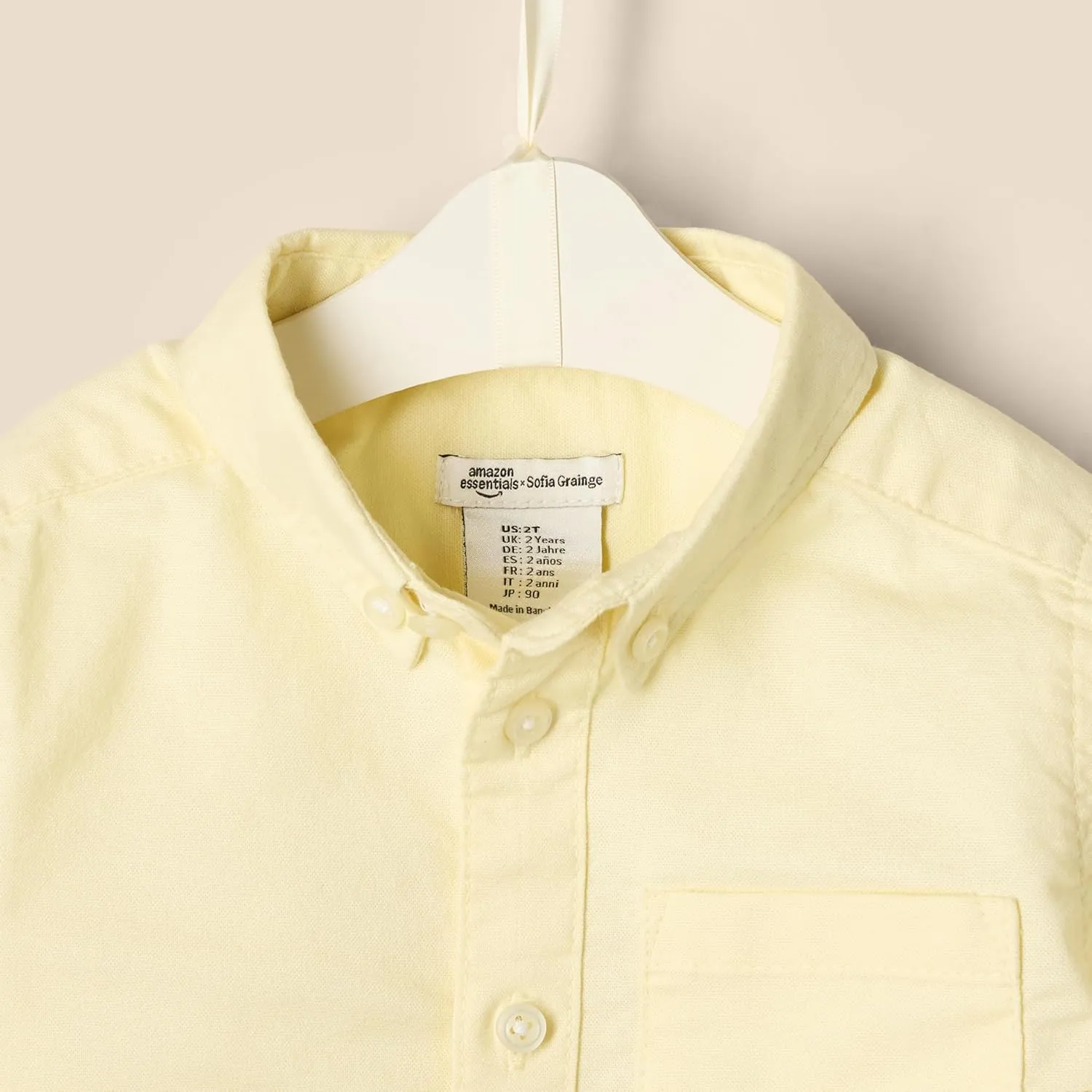 Amazon Essentials x Sofia Grainge Toddlers and Baby Boys' Stretch Oxford Collar Shirt
