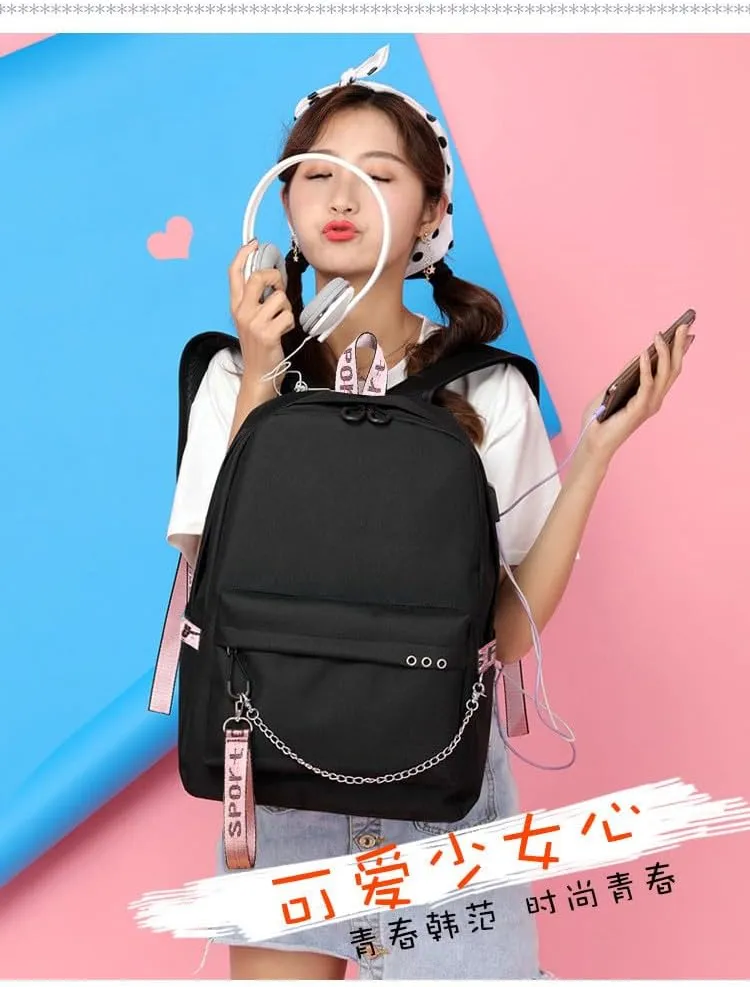 Anime Sword Art Online Backpack School Bag Kirigaya Kazuto Kirito Daypack Student Bag with USB Port 5