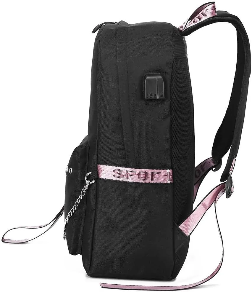 Anime Sword Art Online Backpack School Bag Kirigaya Kazuto Kirito Daypack Student Bag with USB Port 5