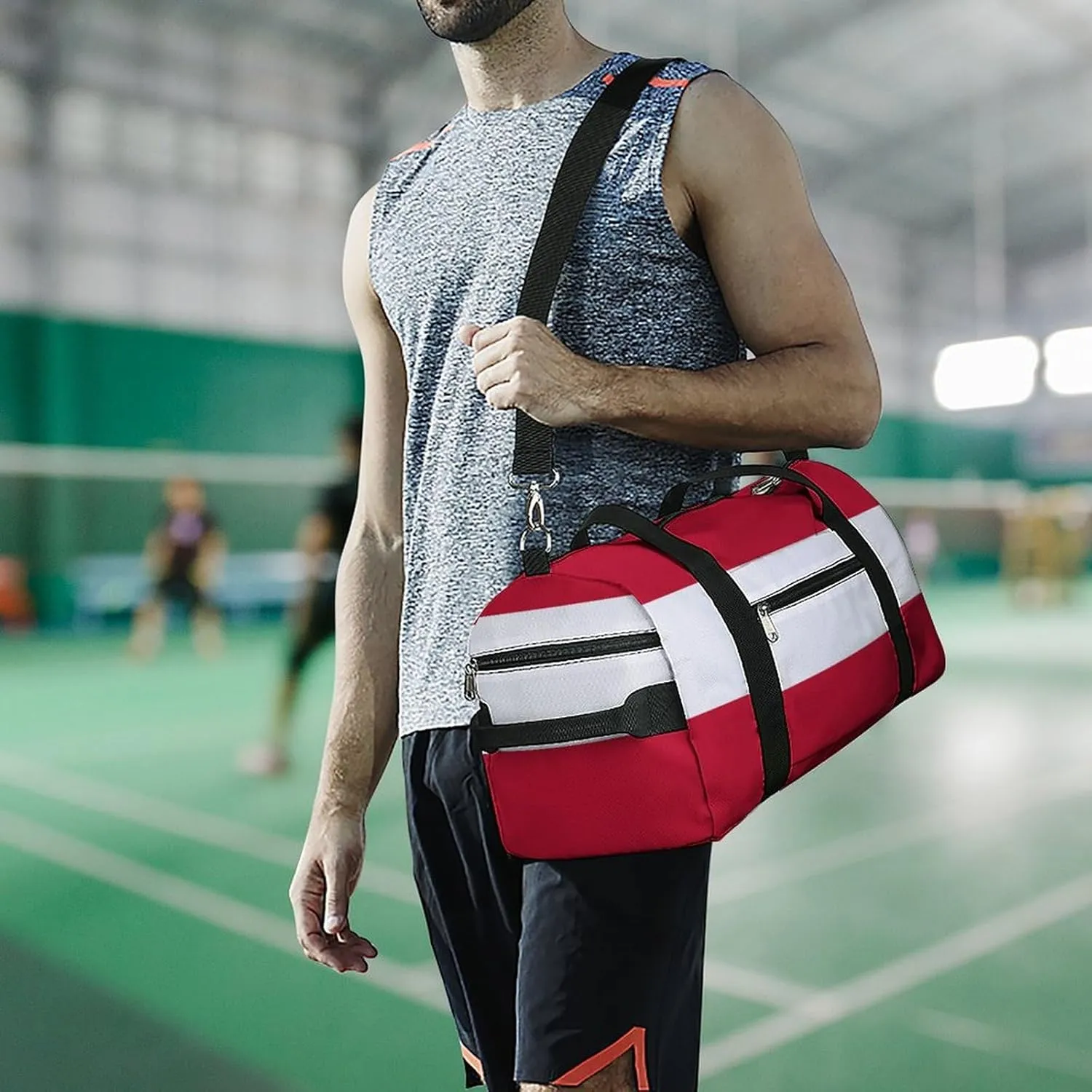 Austria Flag Gym Bag for Men Women Shoe Compartment Lightweight Travel Tote