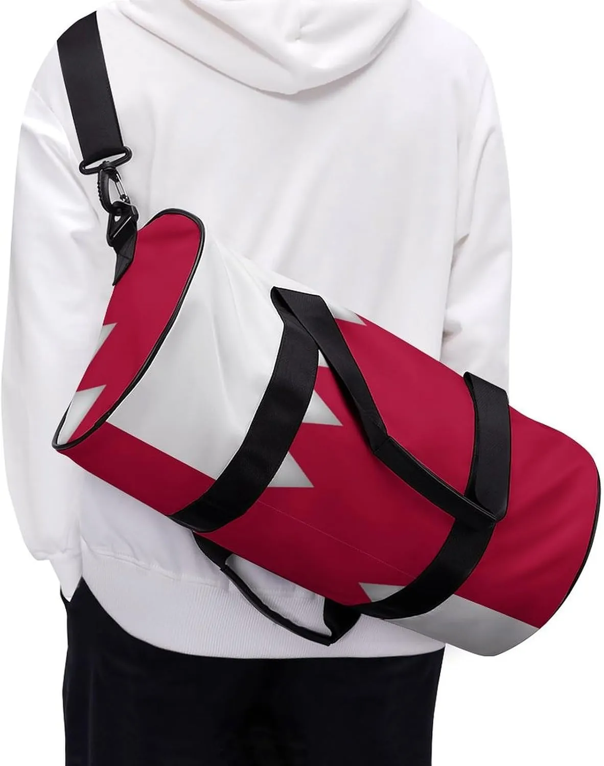 Bahrain Flag Waterproof Gym Bag with Dry Wet Separation for Men Women Sports Travel Weekender