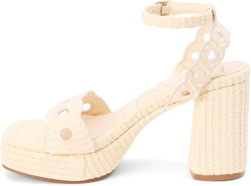 BEACH by Matisse Womens Moorea Block Platform Ankle Strap Casual Sandals Casual High Heel 3" & Up - Beige