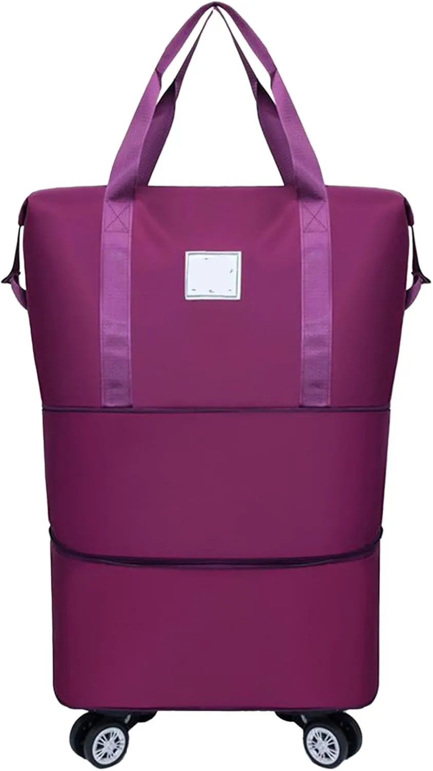 Beente Travel Bag With Wheels, new large capacity travel bag - universal wheel removable, Suitable for travel camping (Purple)