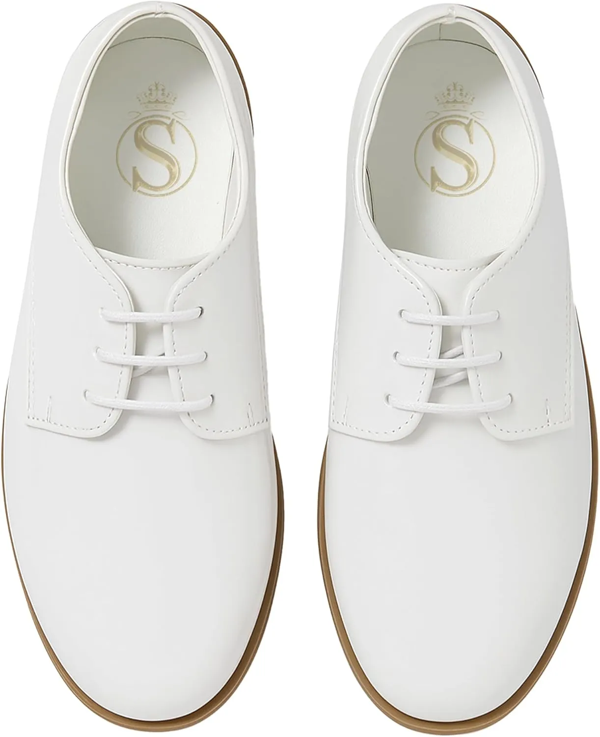 Boys Derby Patent Formal Dress Shoes Lace Up Wedding Prom Footwear
