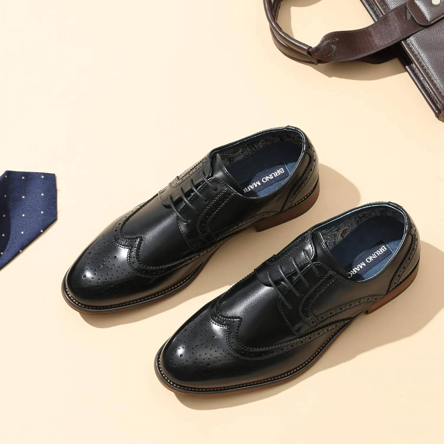 Bruno Marc Men's Lace Up Soft Cap-Toe Formal Dress Shoes