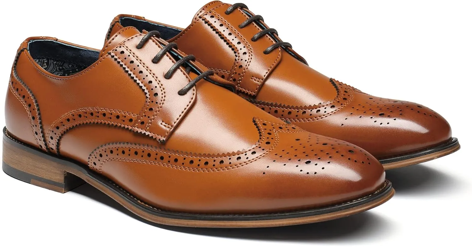 Bruno Marc Men's Lace Up Soft Cap-Toe Formal Dress Shoes