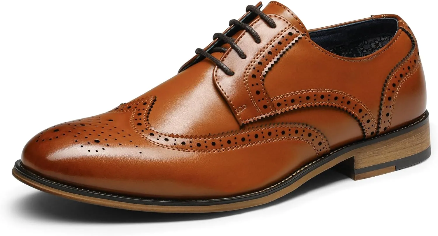 Bruno Marc Men's Lace Up Soft Cap-Toe Formal Dress Shoes