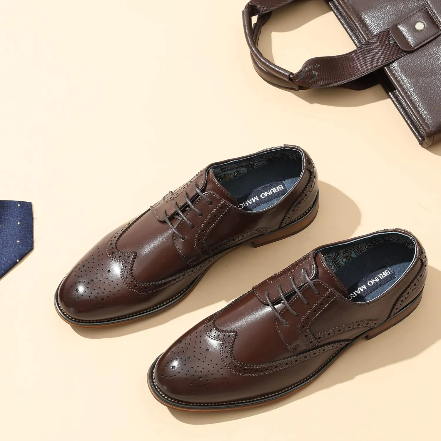 Bruno Marc Men's Lace Up Soft Cap-Toe Formal Dress Shoes