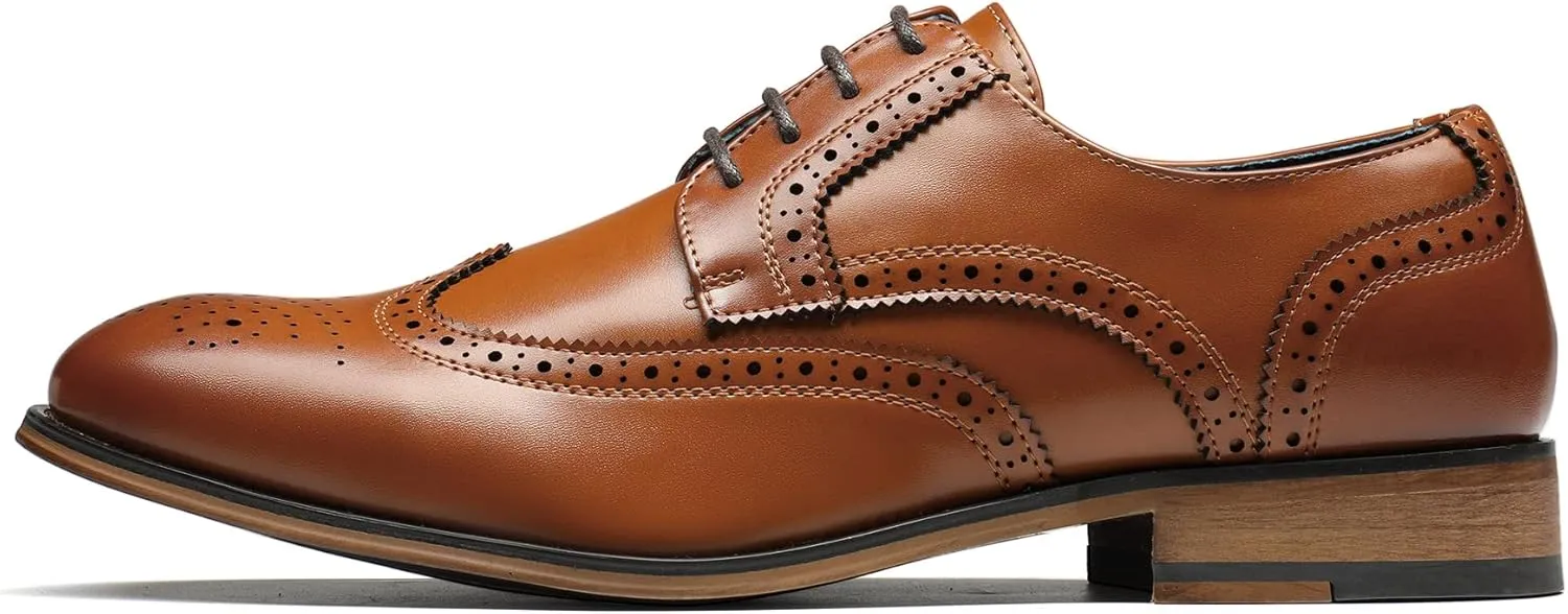 Bruno Marc Men's Lace Up Soft Cap-Toe Formal Dress Shoes