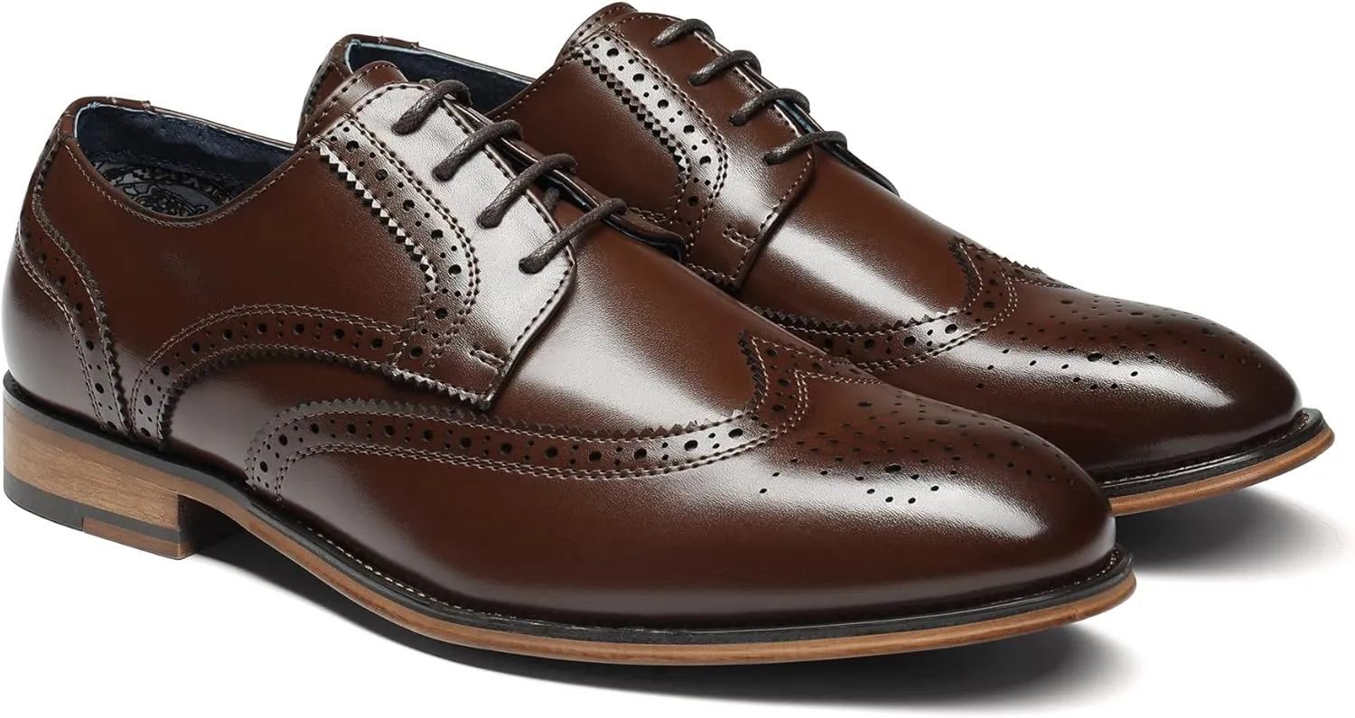 Bruno Marc Men's Lace Up Soft Cap-Toe Formal Dress Shoes