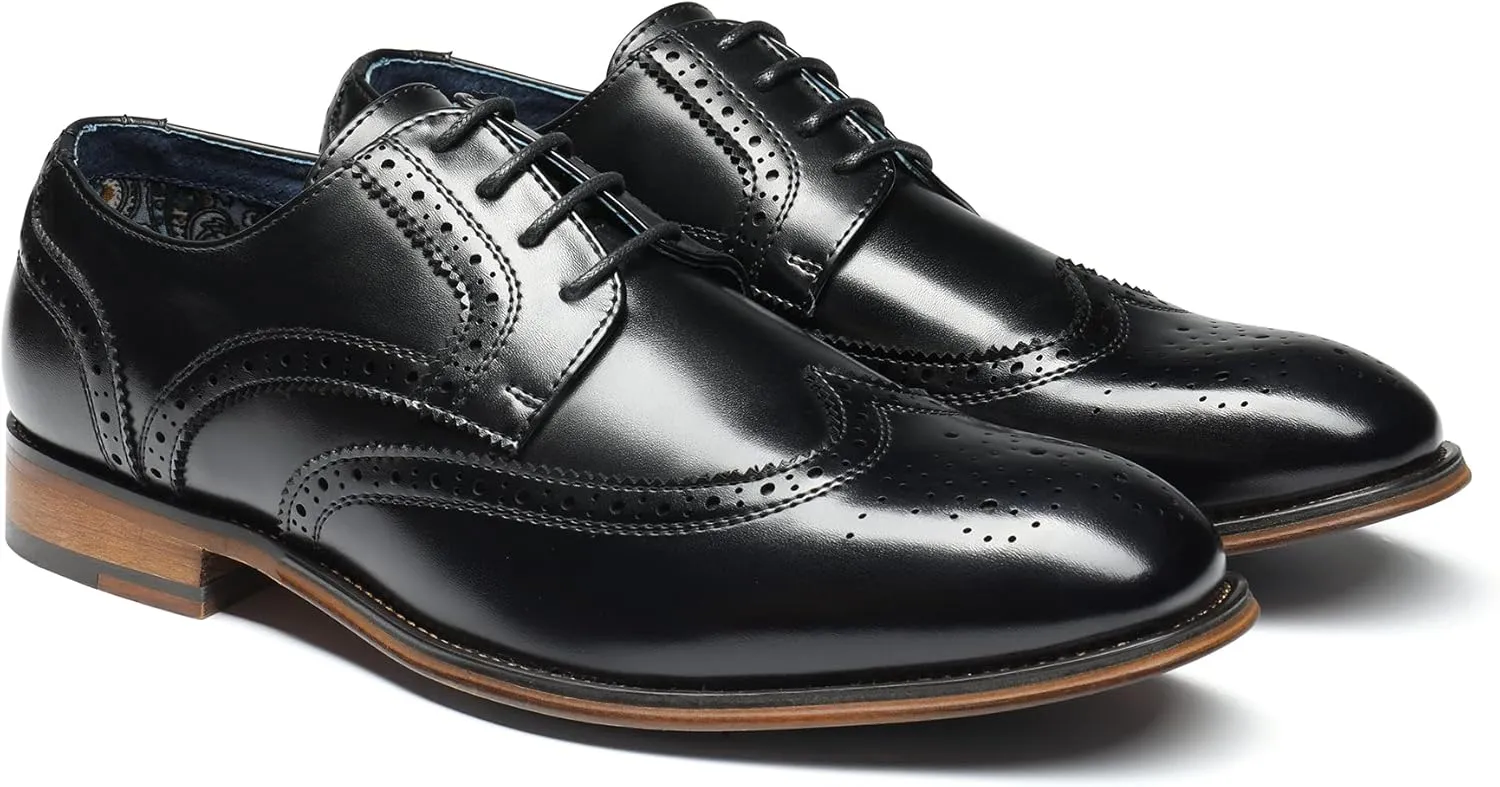 Bruno Marc Men's Lace Up Soft Cap-Toe Formal Dress Shoes