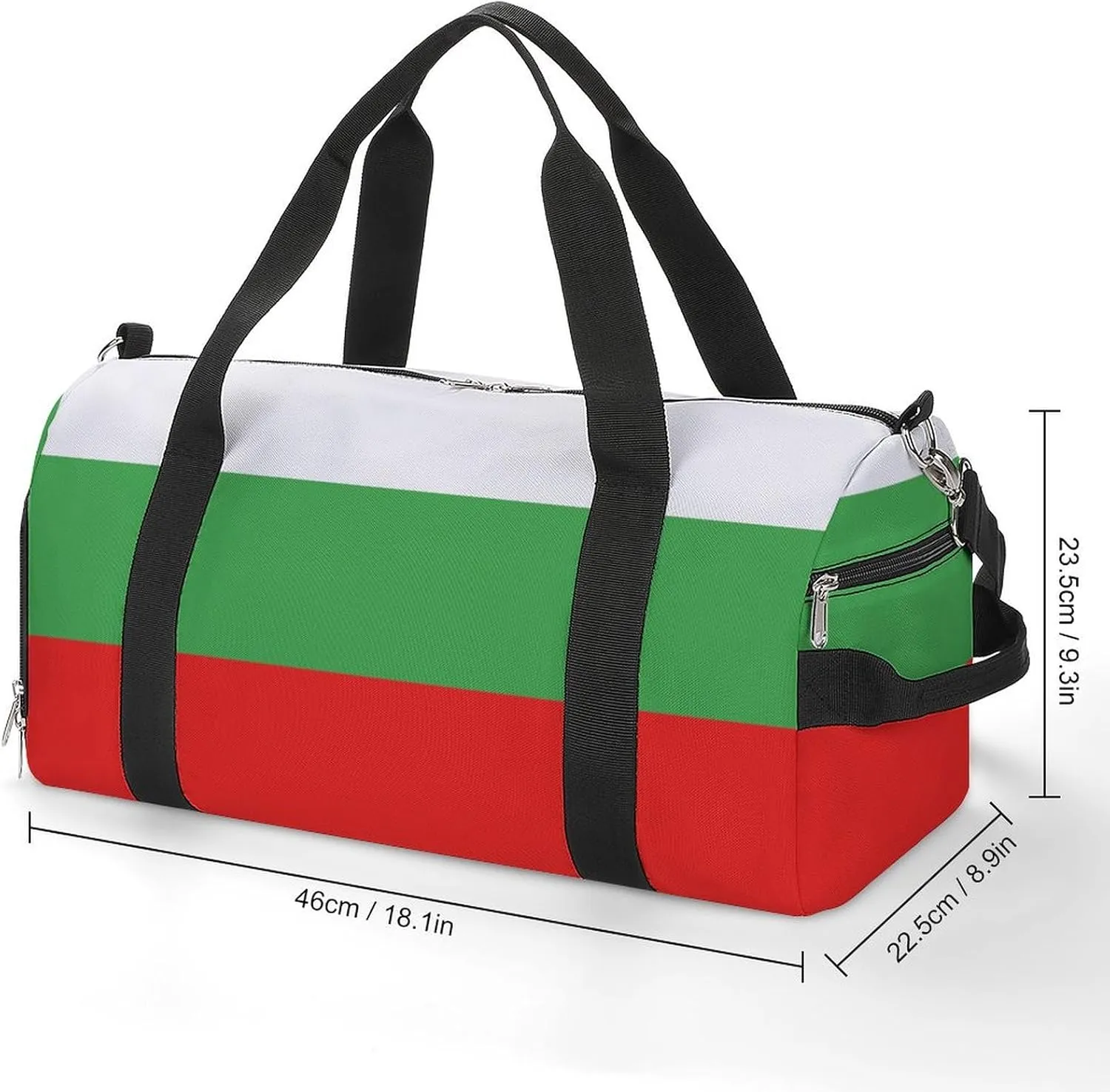 Bulgaria Flag Travel Duffle for Men Women with Wet Pocket and Shoe Compartment