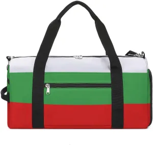Bulgaria Flag Travel Duffle for Men Women with Wet Pocket and Shoe Compartment