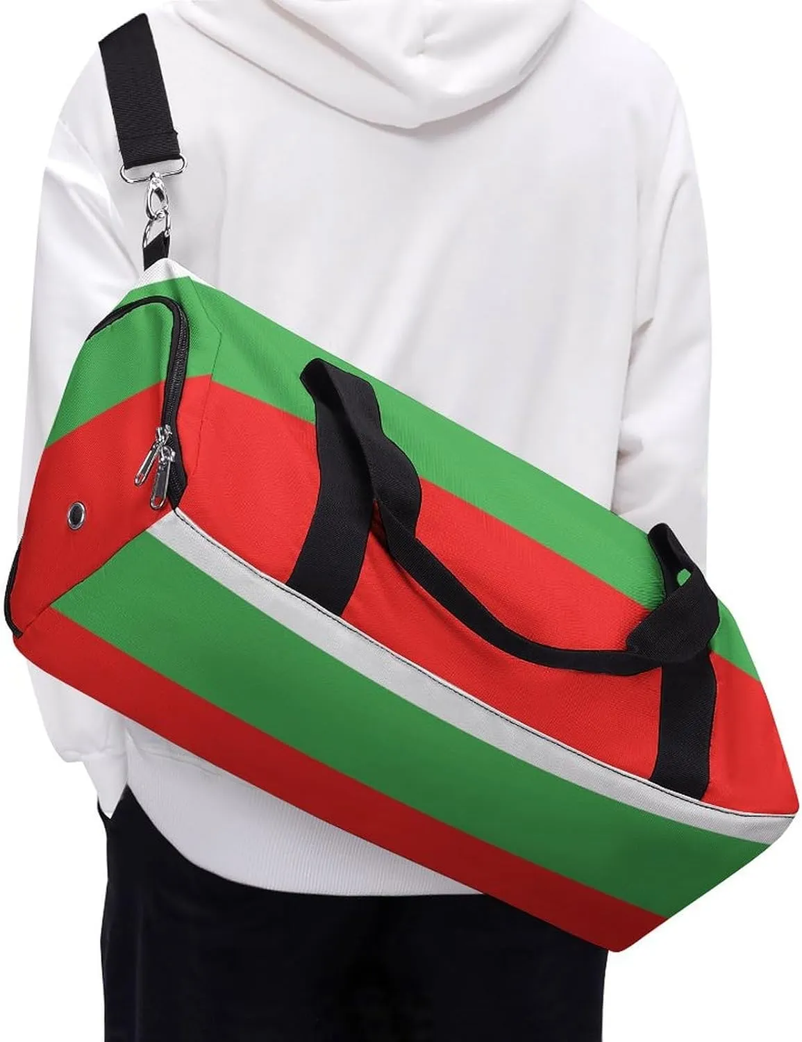 Bulgaria Flag Travel Duffle for Men Women with Wet Pocket and Shoe Compartment