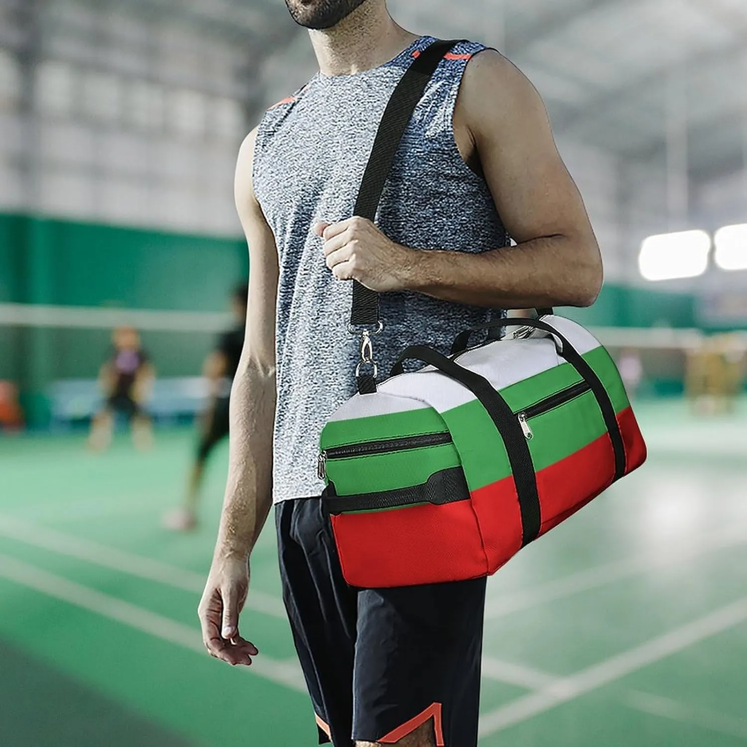 Bulgaria Flag Travel Duffle for Men Women with Wet Pocket and Shoe Compartment
