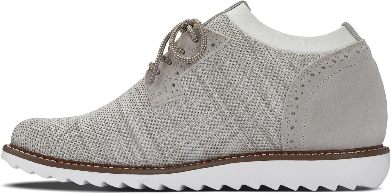 CALTO Men's Invisible Height Increasing Elevator Shoes - Cream Lightweight Lace-up Casual Derby - 3.2 Inches Taller - J1505 - Size 10.5 D(M) US