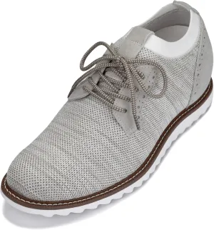 CALTO Men's Invisible Height Increasing Elevator Shoes - Cream Lightweight Lace-up Casual Derby - 3.2 Inches Taller - J1505 - Size 10.5 D(M) US