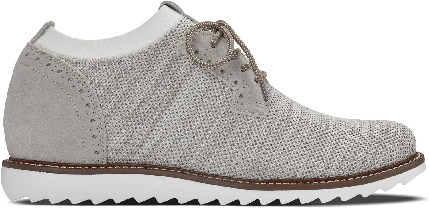 CALTO Men's Invisible Height Increasing Elevator Shoes - Cream Lightweight Lace-up Casual Derby - 3.2 Inches Taller - J1505 - Size 10.5 D(M) US