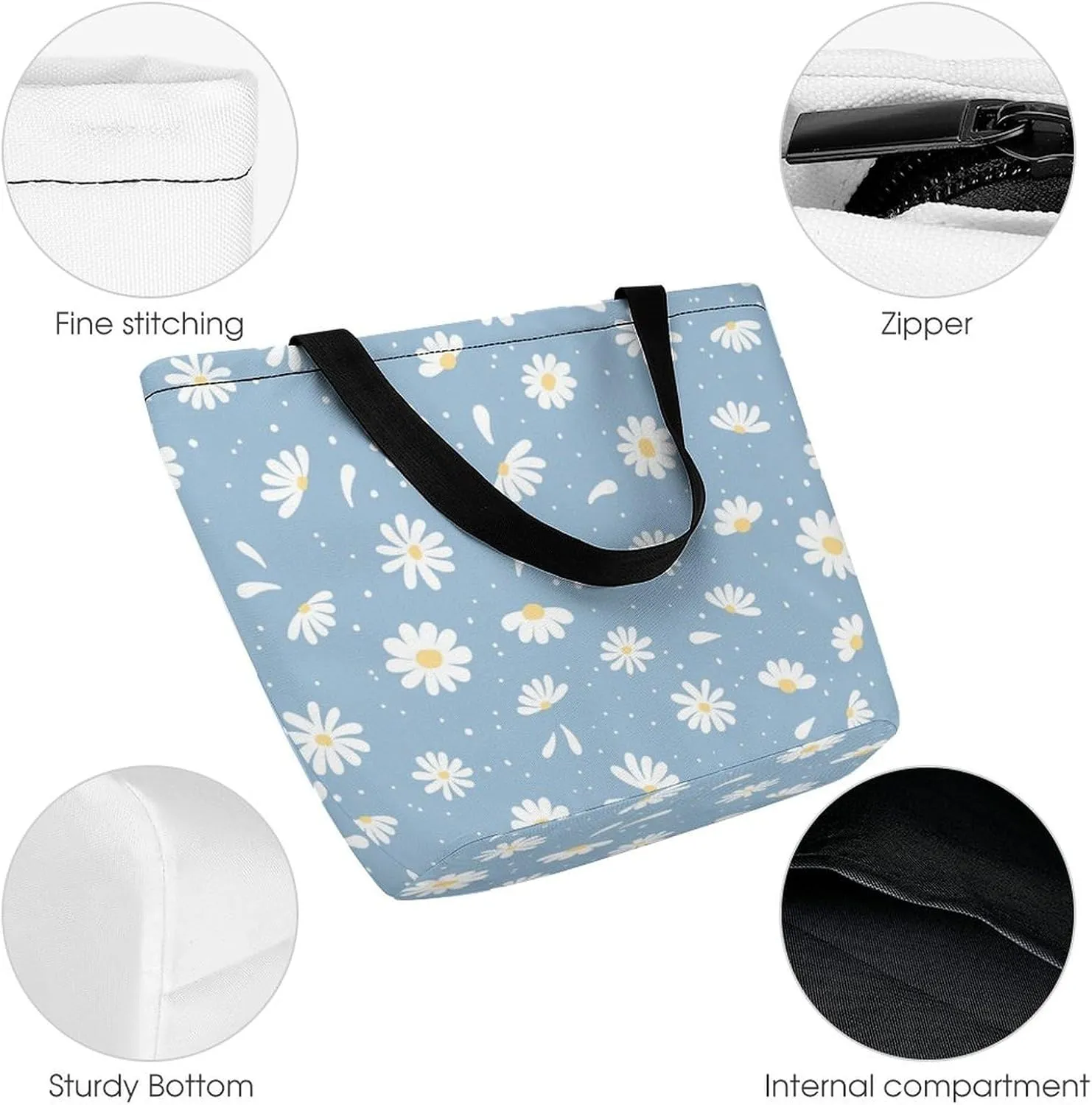 Cartoon Dinosaurs Pattern Hobo Handbags With Zipper Women's Tote Handbags
