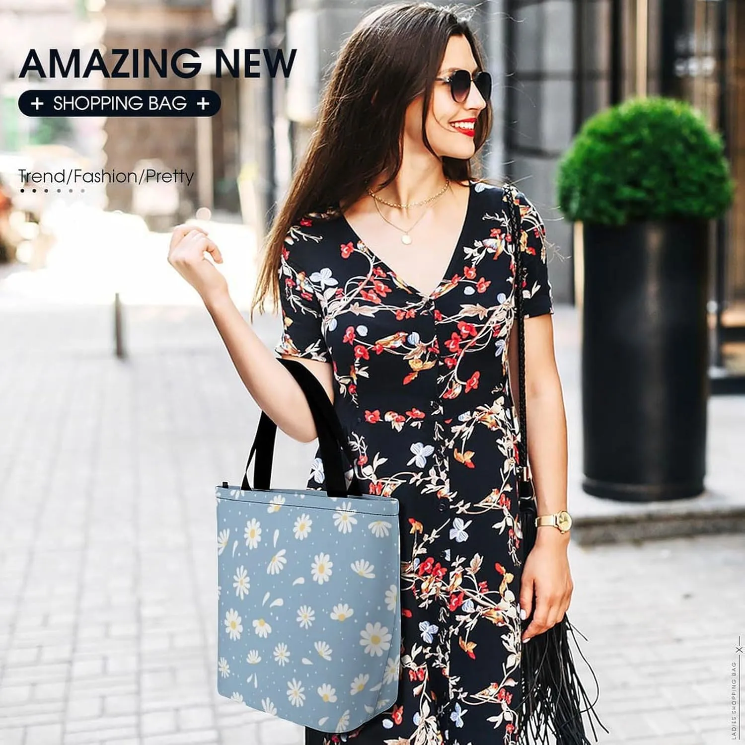 Cartoon Dinosaurs Pattern Hobo Handbags With Zipper Women's Tote Handbags
