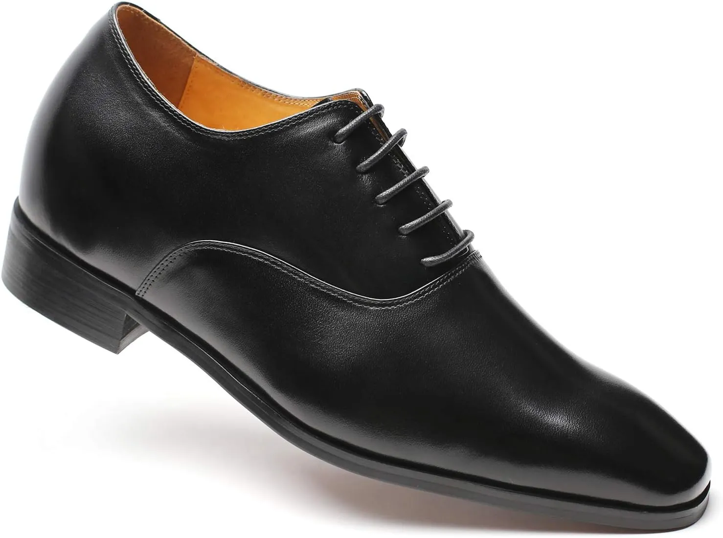 CHAMARIPA Elevator Shoes for Men Invisible Height Increasing Elevator Shoes Lace up Leather Formal Oxford Dress Tuxedo Lift Shoes Make You Taller