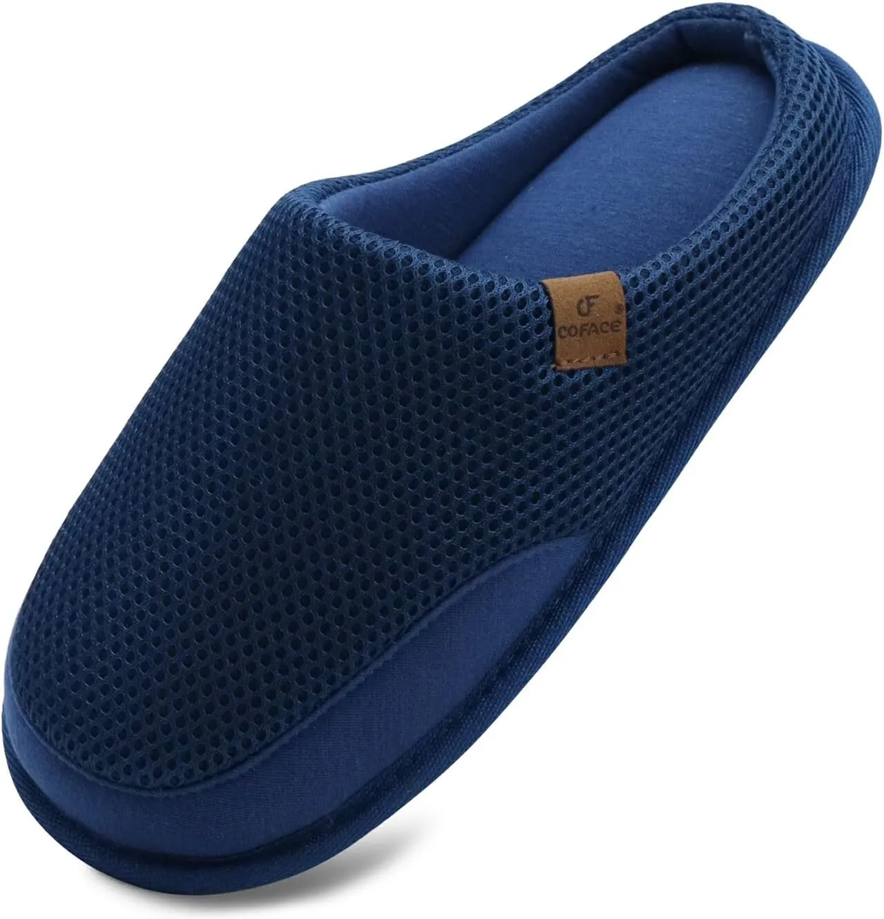 COFACE Unisex Mens Womens Cozy Memory Foam Scuff Slippers Casual Slip On Warm House Shoes Indoor/Outdoor Felt Sandal Slippers With Arch Support Rubber Sole Size 4-15