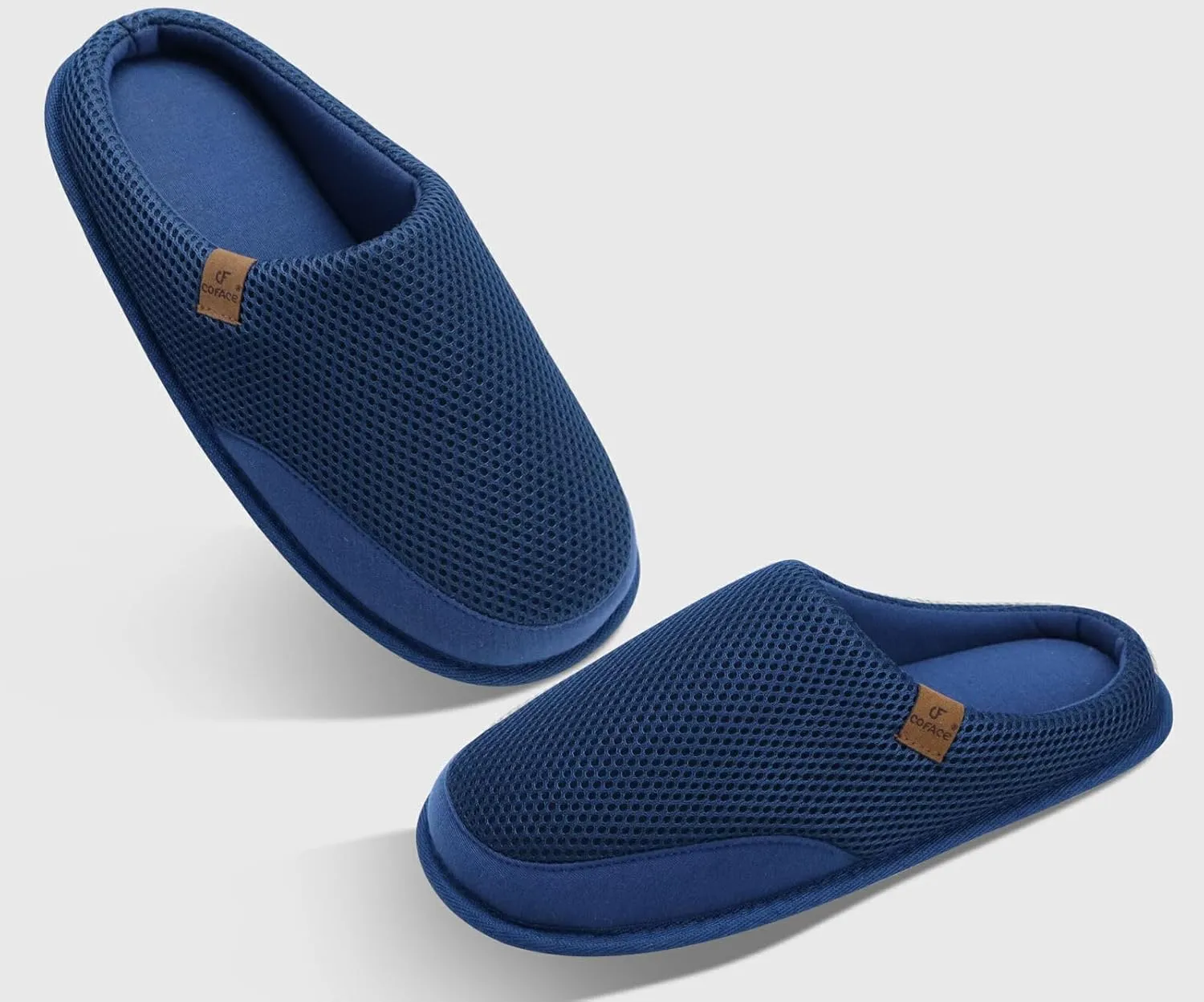 COFACE Unisex Mens Womens Cozy Memory Foam Scuff Slippers Casual Slip On Warm House Shoes Indoor/Outdoor Felt Sandal Slippers With Arch Support Rubber Sole Size 4-15