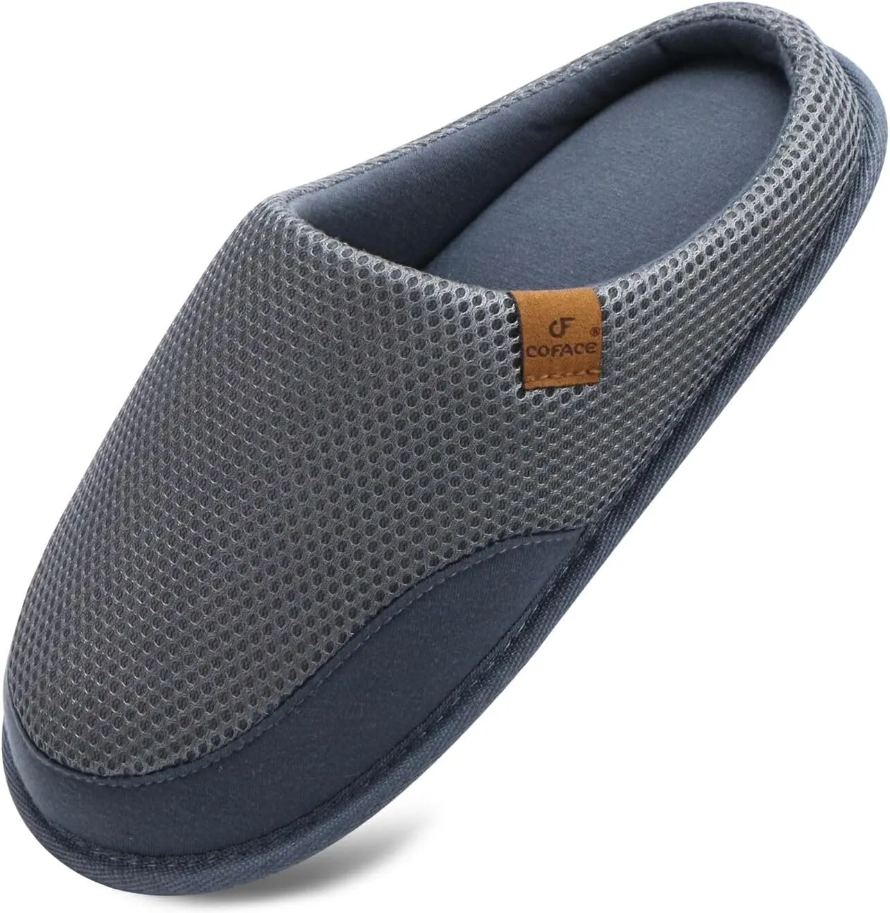 COFACE Unisex Mens Womens Cozy Memory Foam Scuff Slippers Casual Slip On Warm House Shoes Indoor/Outdoor Felt Sandal Slippers With Arch Support Rubber Sole Size 4-15