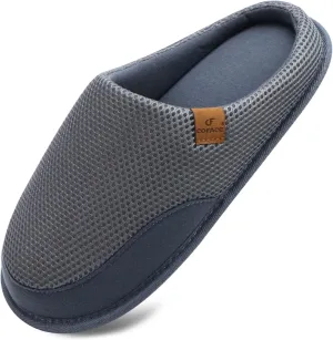 COFACE Unisex Mens Womens Cozy Memory Foam Scuff Slippers Casual Slip On Warm House Shoes Indoor/Outdoor Felt Sandal Slippers With Arch Support Rubber Sole Size 4-15