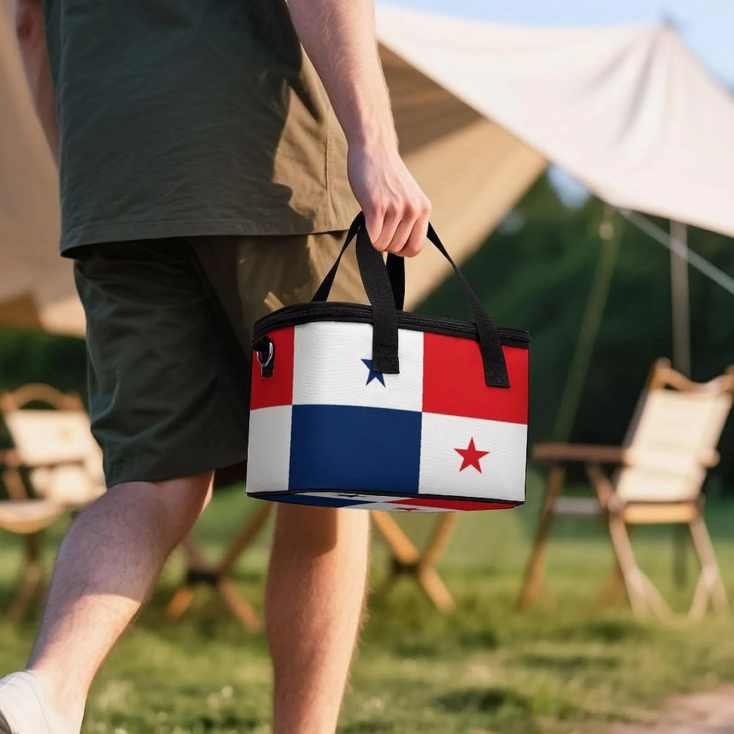 Collapsible Cooler Bag Camping Cooler Tote Lunch Cooler Insulated Waterproof Lunch Box for Picnic Beach Travel