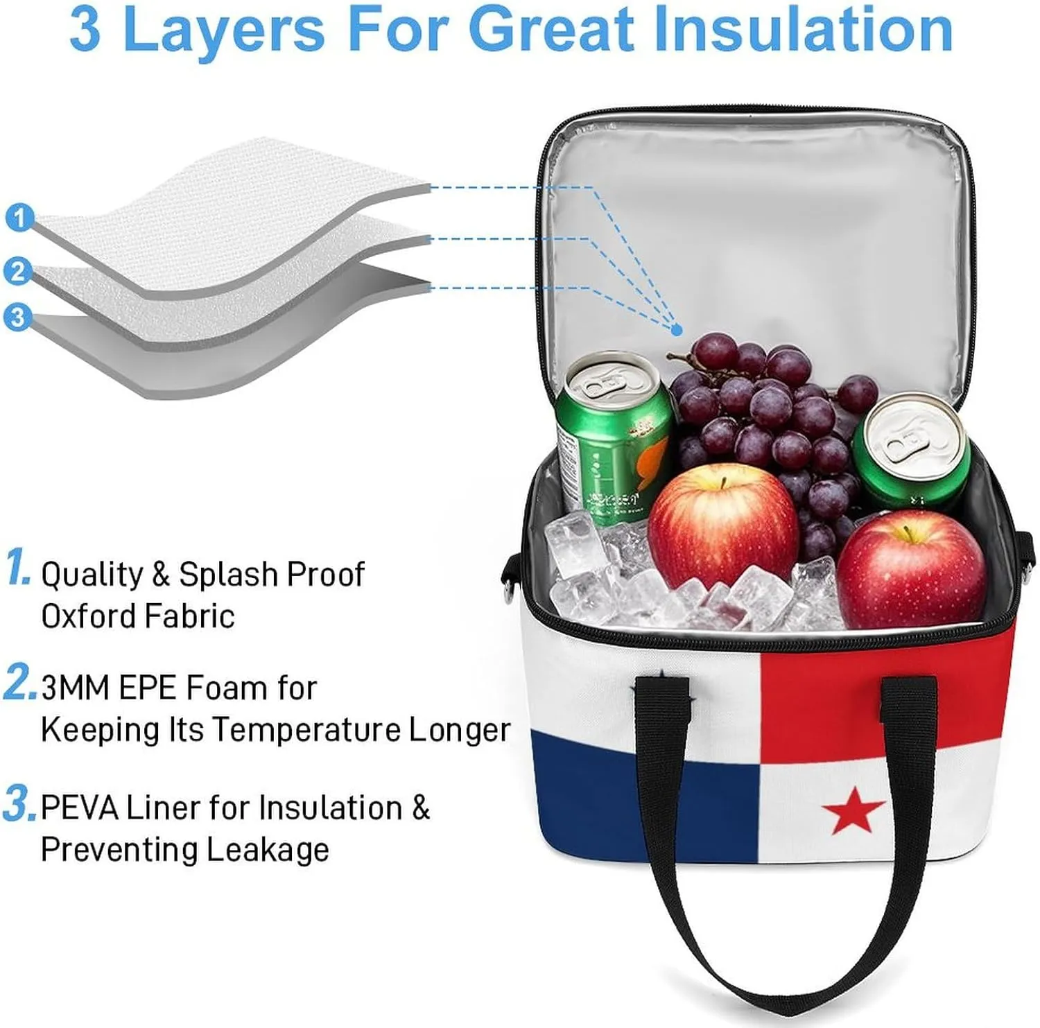 Collapsible Cooler Bag Camping Cooler Tote Lunch Cooler Insulated Waterproof Lunch Box for Picnic Beach Travel
