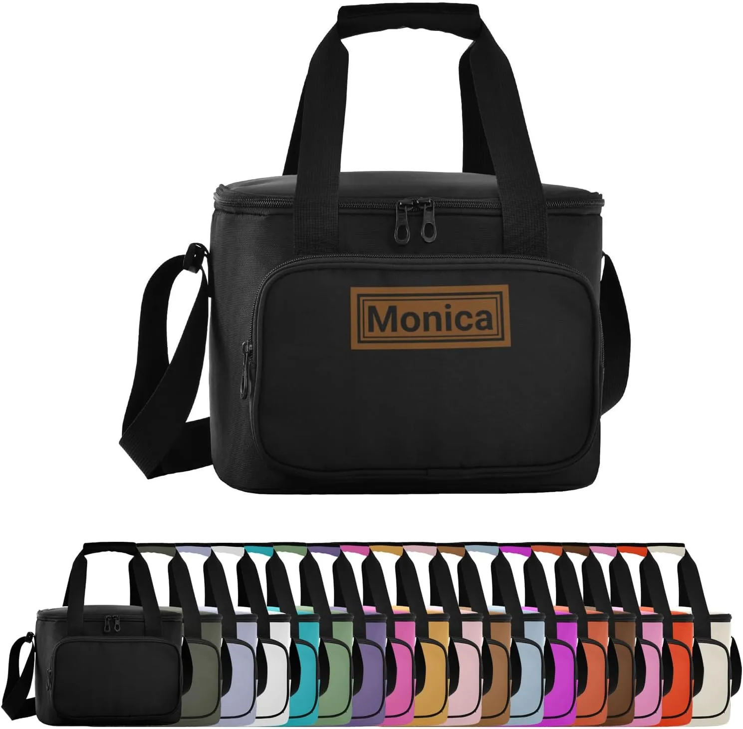 Custom Soft Cooler Bag with Zipper Personalized Portable Insulated Travel Cooler for Beach Camping Work Lunchbox for Women Men