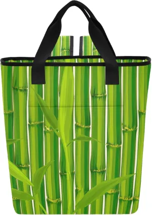 Cute Panda Hang Bamboo Soft Side Coolers Insulated Leakproof 36 Cans Lunch Tote Bag for Women Insulated 13.8''x5.9''x16.5