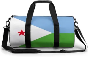 Djibouti Flag Gym Bag for Girls Boys Sports Duffel with Wet Pocket Travel Weekender