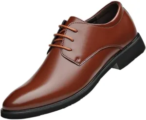 Dress Oxford Shoes for Men's Fashion Lace Up Comfort Orthopedic Wingtip French Leather Party Wedding Block Heel Classic
