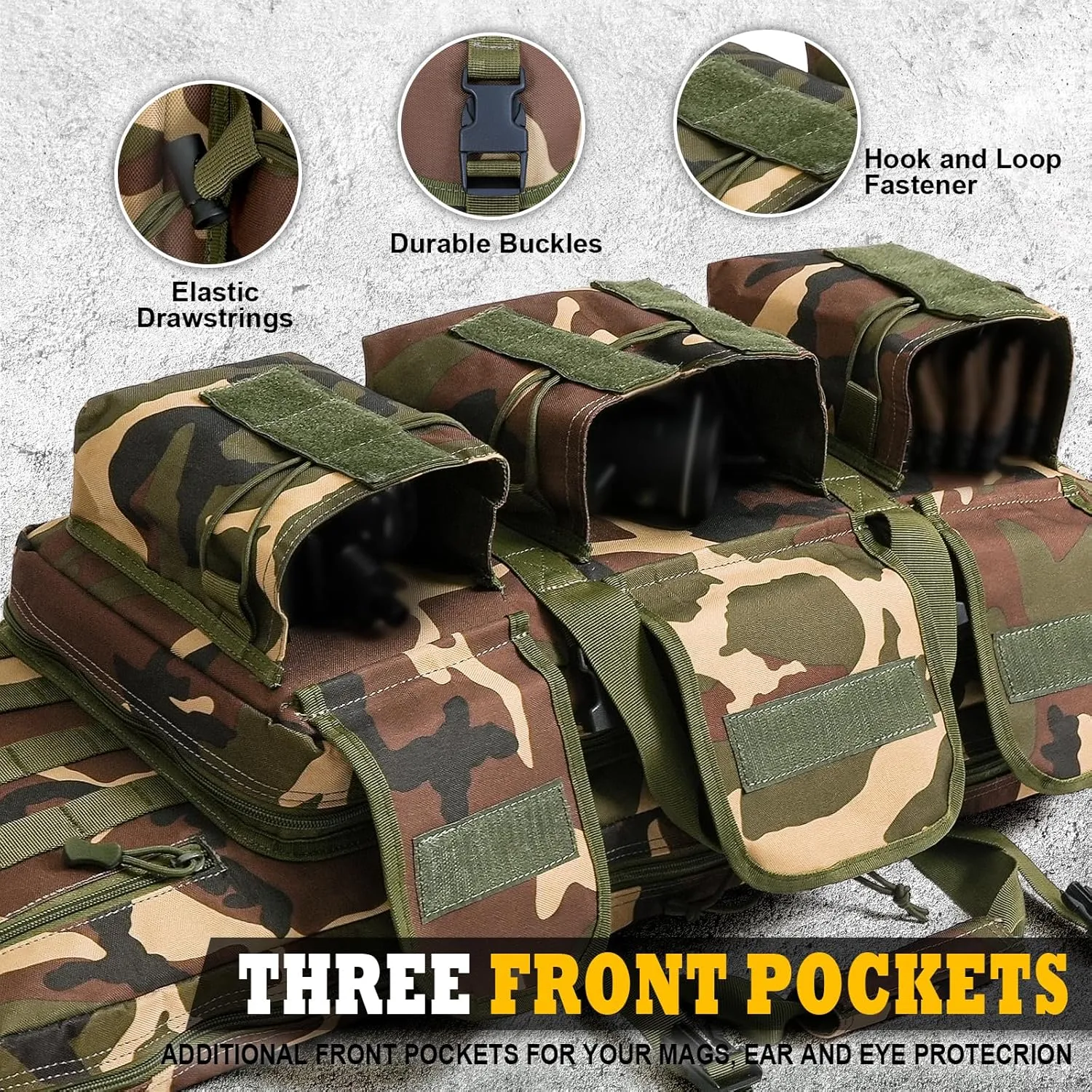 DULCE DOM Double Case Soft Padded Long Bag, Tactical Case Storage for Shooting Hunting Dual Carrying Backpack Accessories
