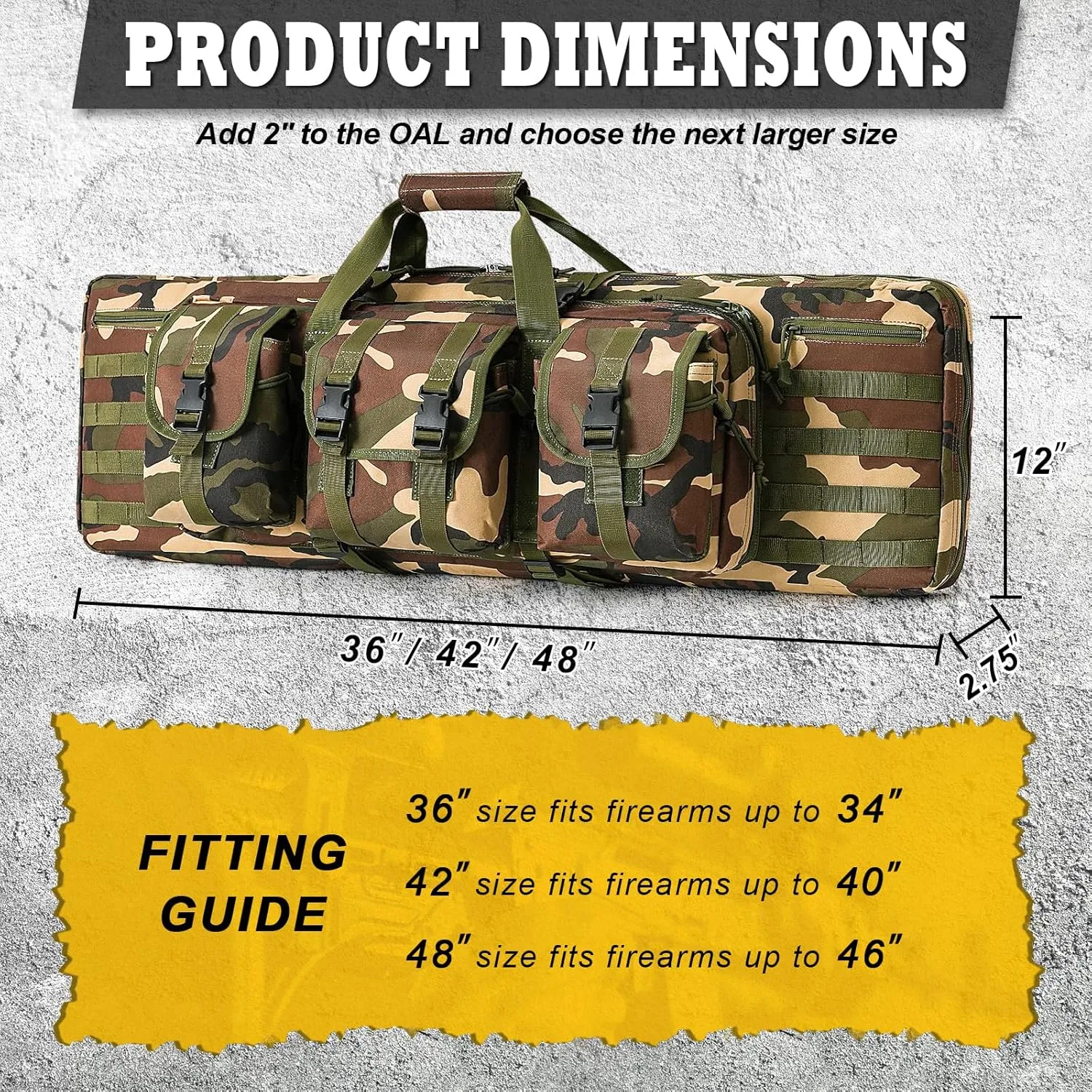 DULCE DOM Double Case Soft Padded Long Bag, Tactical Case Storage for Shooting Hunting Dual Carrying Backpack Accessories
