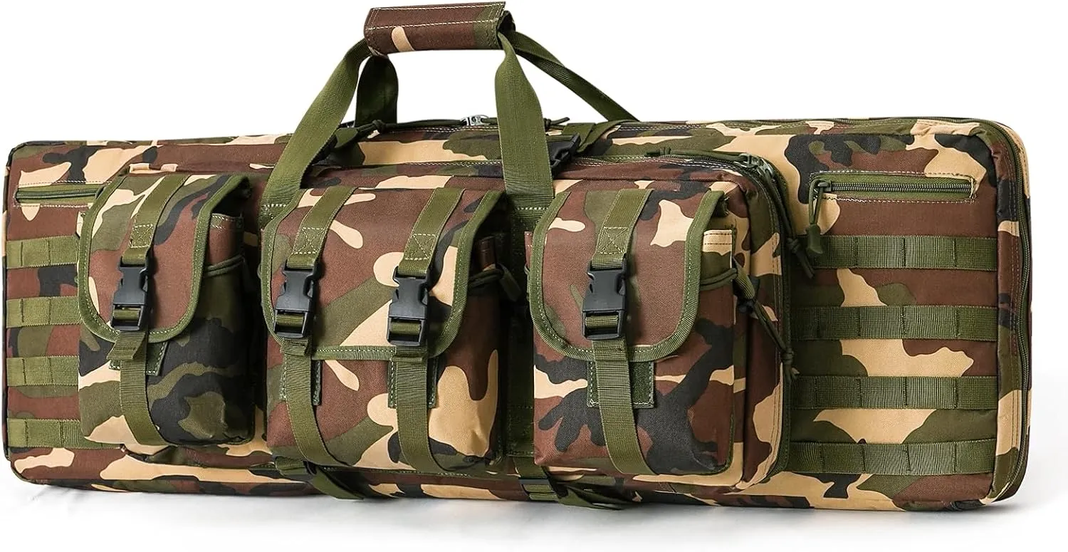 DULCE DOM Double Case Soft Padded Long Bag, Tactical Case Storage for Shooting Hunting Dual Carrying Backpack Accessories