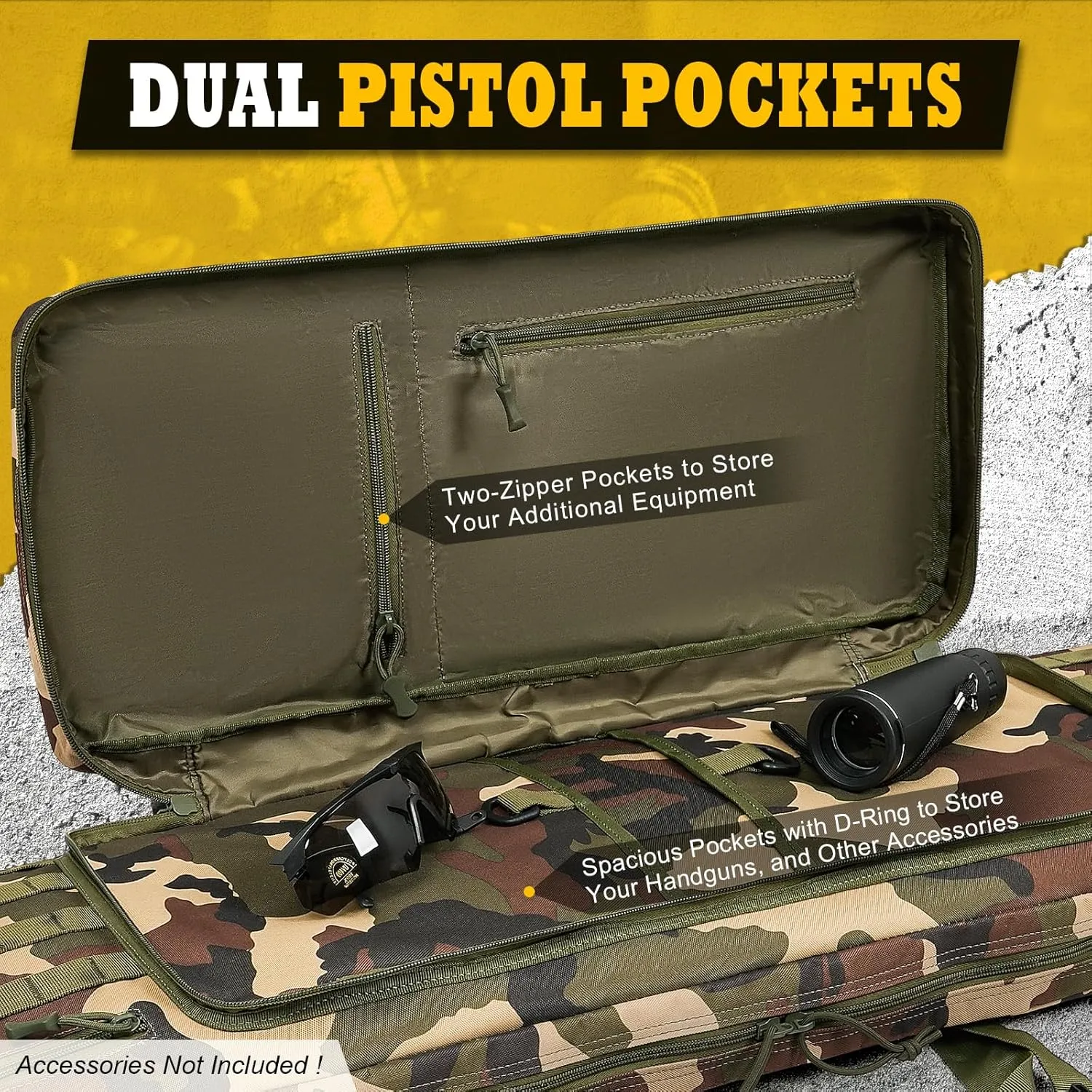 DULCE DOM Double Case Soft Padded Long Bag, Tactical Case Storage for Shooting Hunting Dual Carrying Backpack Accessories