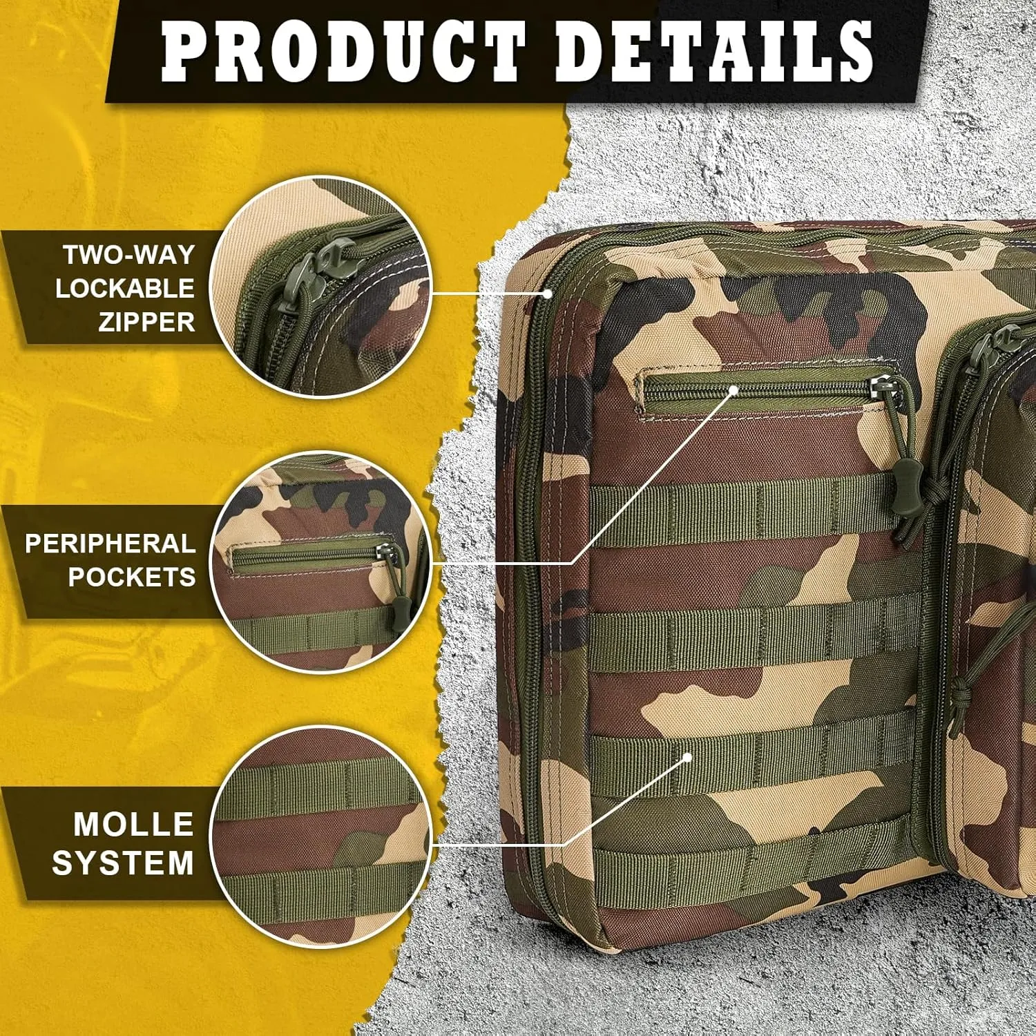 DULCE DOM Double Case Soft Padded Long Bag, Tactical Case Storage for Shooting Hunting Dual Carrying Backpack Accessories